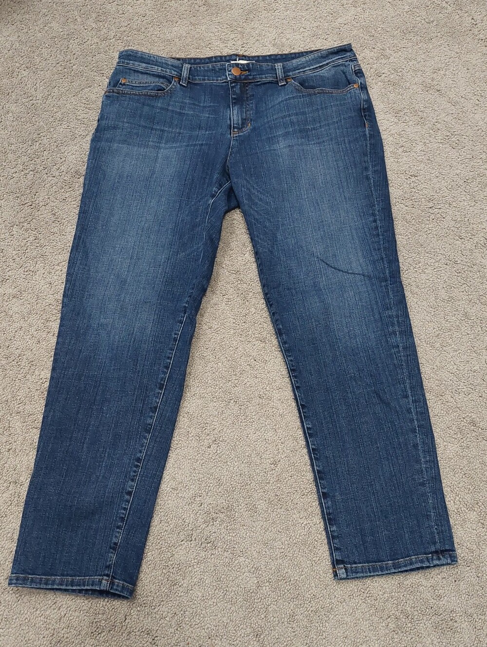 Eileen Fisher Jeans Size 14 Ankle Length Mid Rise Blue Medium Wash